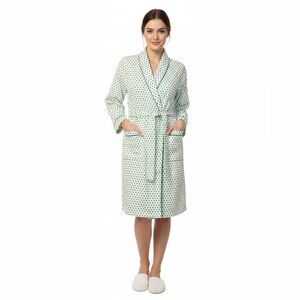 Roller Rabbit Robe with Green Heart Print